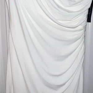 Elegant White Draped Dress